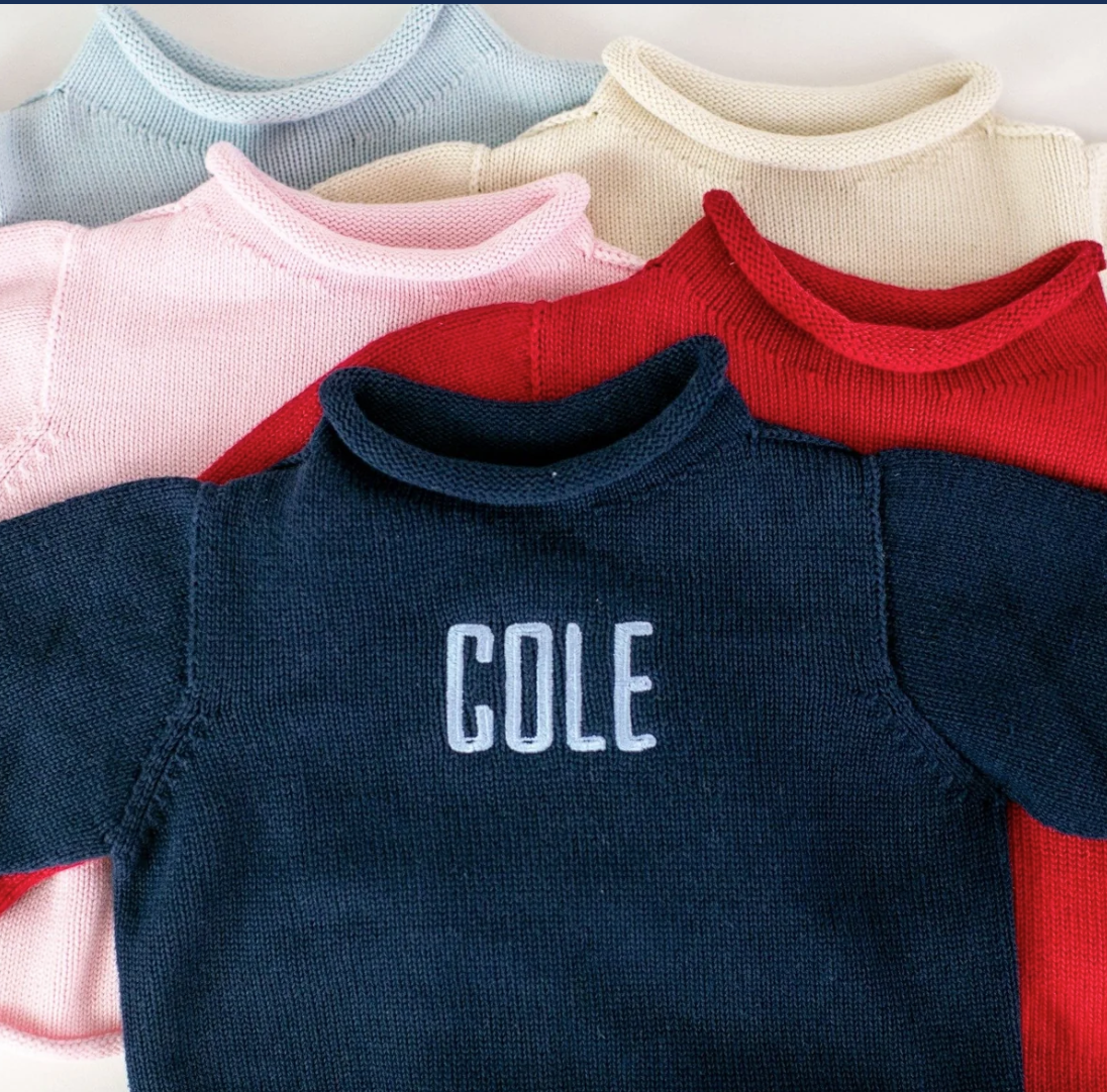 Monogrammed Roll Neck Sweater