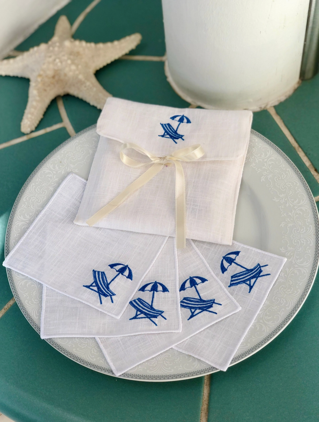 Summer Linen Cocktail Napkins